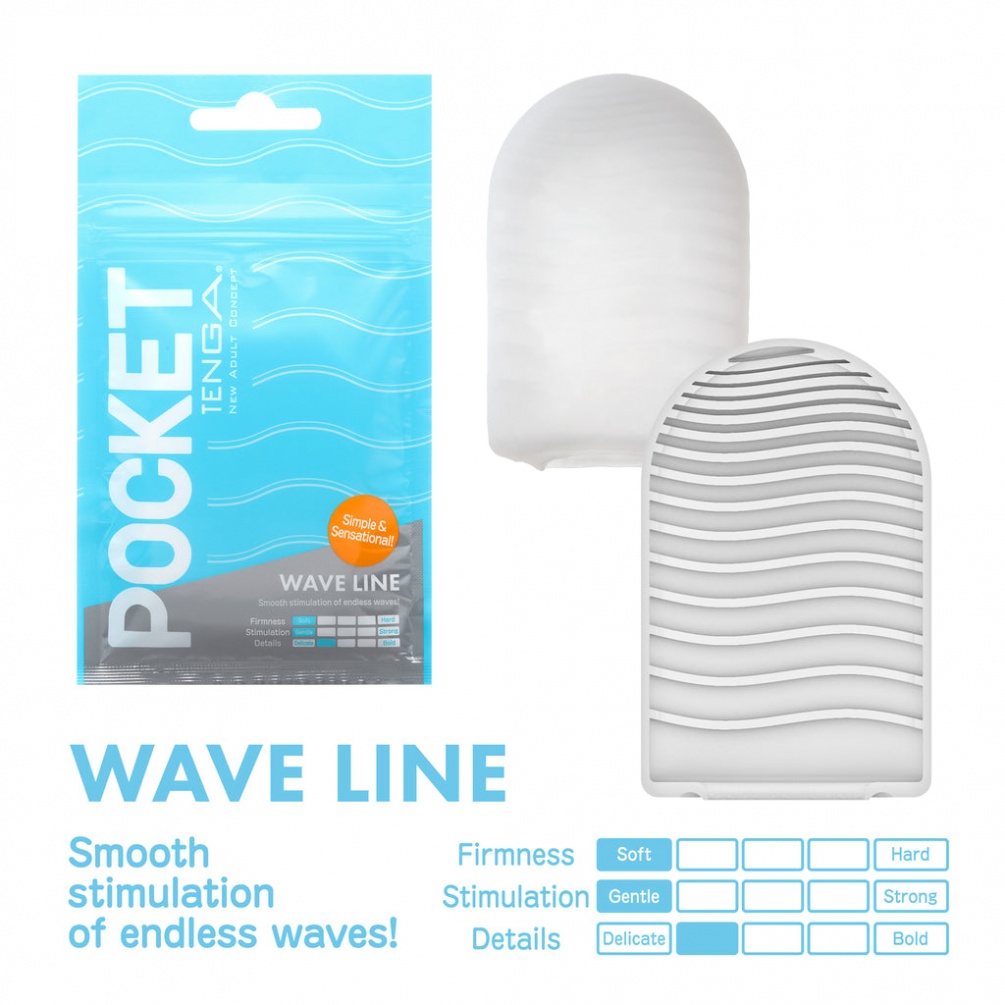 这新登场的“POCKET TENGA”就如同它的品名一样是强调可以放进口袋超方便携带的TENGA,外型等于是把之前推出的... Tenga - 口袋型自慰套 - 波纹曲线 白/蓝 照片-2