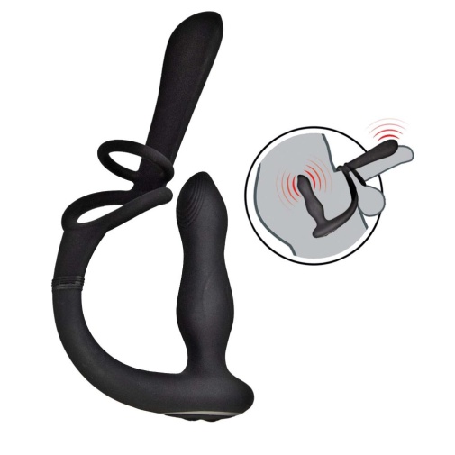 Nasstoys - Encancer Prostate Massager w Cock Ring - Black photo