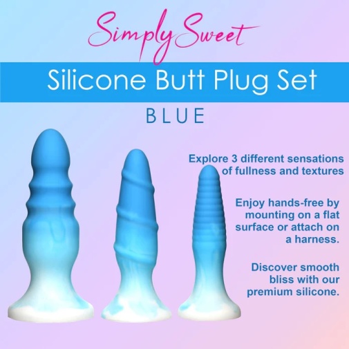 Simply Sweet - Butt Plug Set 3 pcs - Blue photo