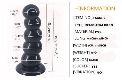 FAAK - Beads Anal Plug - Black photo