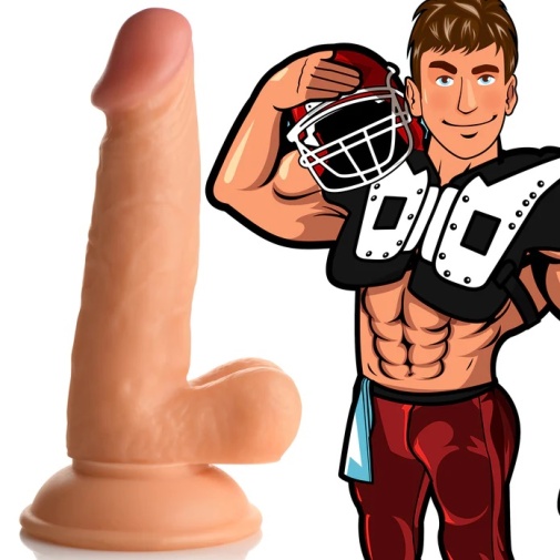 Jock - 欖球員Frank 的 6.75" 仿真陽具配睪丸 - 肉色 照片