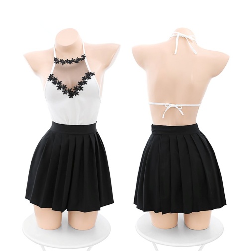 Costume Garden - GB-757 賢妻良母圍裙式連身裙連內褲 - 黑色 照片
