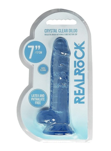 RealRock - 7" Realistic Dildo w Balls - Blue photo