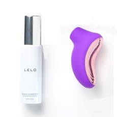 Lelo - 旅行套裝A - Sona 2 Travel Size聲波脈動陰蒂吸啜器-紫色 & 玩具清潔噴霧 60ml 照片