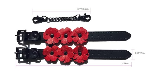 Liebe Seele - Flower Rhythm Hand Cuffs - Black/Red photo