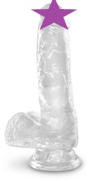 King Cock - 6" 仿真假陽具連睪丸 - 透明 照片