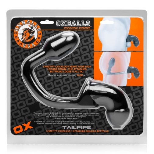 Oxballs - Tailpipe Chastity Cock Asslock - Black photo