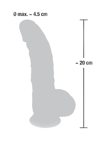 Medical Silicone - Curved Dildo w Balls 20cm photo