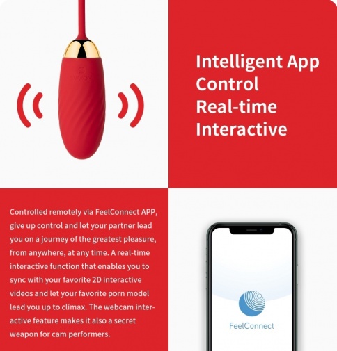 SVAKOM - Ella Neo APP 控制互動型無線震蛋 - 紅色 照片
