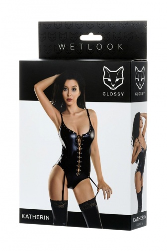Glossy - Katherin Wetlook Body - Black - M photo