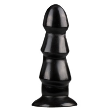 All Black - 3 波浪紋 假陽具  17cm - 黑色 照片