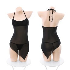 Costume Garden - GB-734 性感透肌舞伴連身短裙 - 黑色 照片