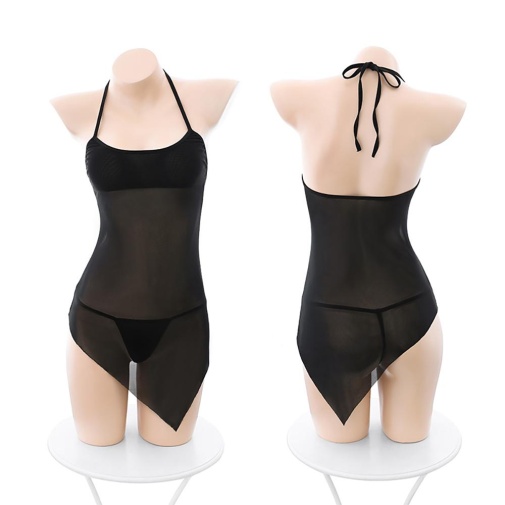 Costume Garden - GB-734 性感透肌舞伴連身短裙 - 黑色 照片