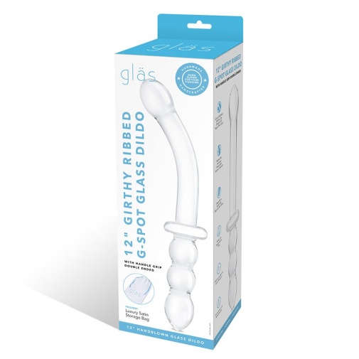 Glas - 12” 玻璃羅紋G點刺激假陽具 照片