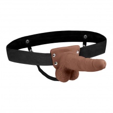 Lux Fetish - 6'' Rechargeable Strap-ons With Balls - Brown photo
