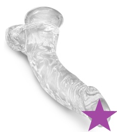 King Cock - 7.5" 仿真假陽具連睪丸 - 透明 照片