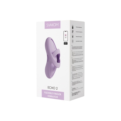 SVAKOM - Echo 2 APP控制柔軟指尖震動器 - 粉紫色 照片