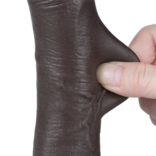 Lovetoy - 7.5" Curved Sliding Skin Dildo - Brown photo