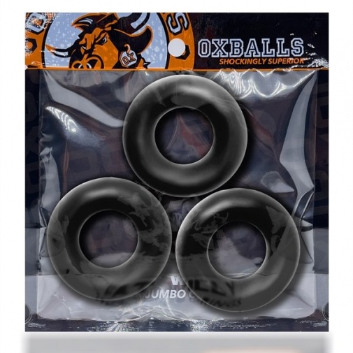 Oxballs - Fat Willy Cockring 3's Pack - Black photo