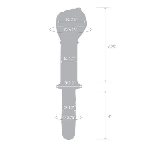 Glas - 11" Fist Double Ended Dildo w Handle Grip 照片