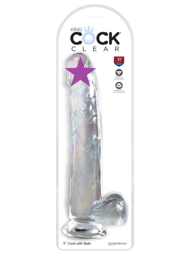 King Cock - 11" 透明假阳具连睾丸 照片