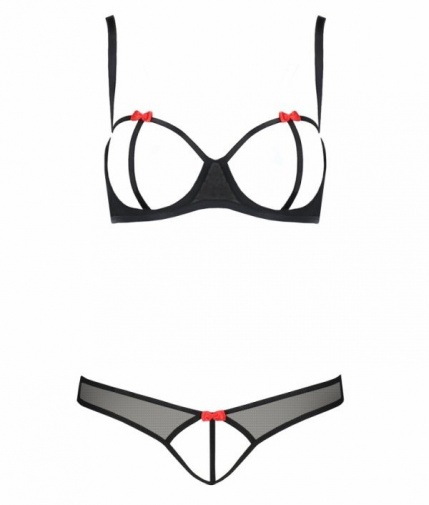 Passion - Heidi Set w Open Bra - Black - S/M photo