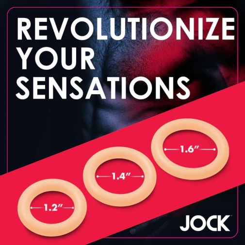 Jock - 陰莖環套裝 - 白皮膚色 照片