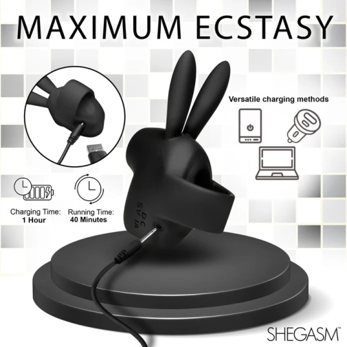 Inmi - Shegasm Sucky Bunny 兔子陰蒂刺激器 - 黑色 照片