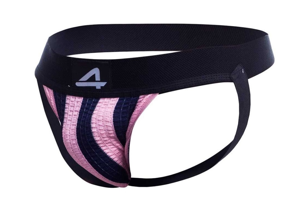 An attractive design that will provide you with a fantastic ... Cut4men - Stripes Jockstrap - Pink - M photo-4