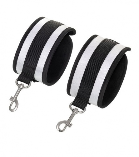 Anonymo - Ankle Cuffs - Silver/Black photo