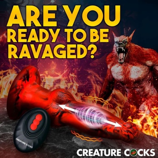 Creature Cocks - Hell Wolf Thrusting Vibro Dildo - Red photo