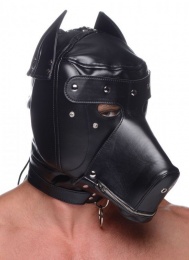 Master Series - Muzzled Universal BDSM Hood with Removable Muzzle - Black photo