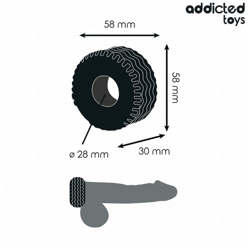 Addicted Toys - Extra Thick Cock Ring - Black photo
