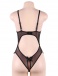 Ohyeah - Crotchless Lace Teddy - Black - XL photo-5