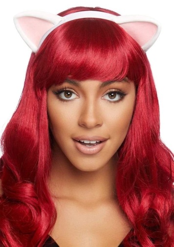 Leg Avenue - Latex Kitty Ear Headband - White photo