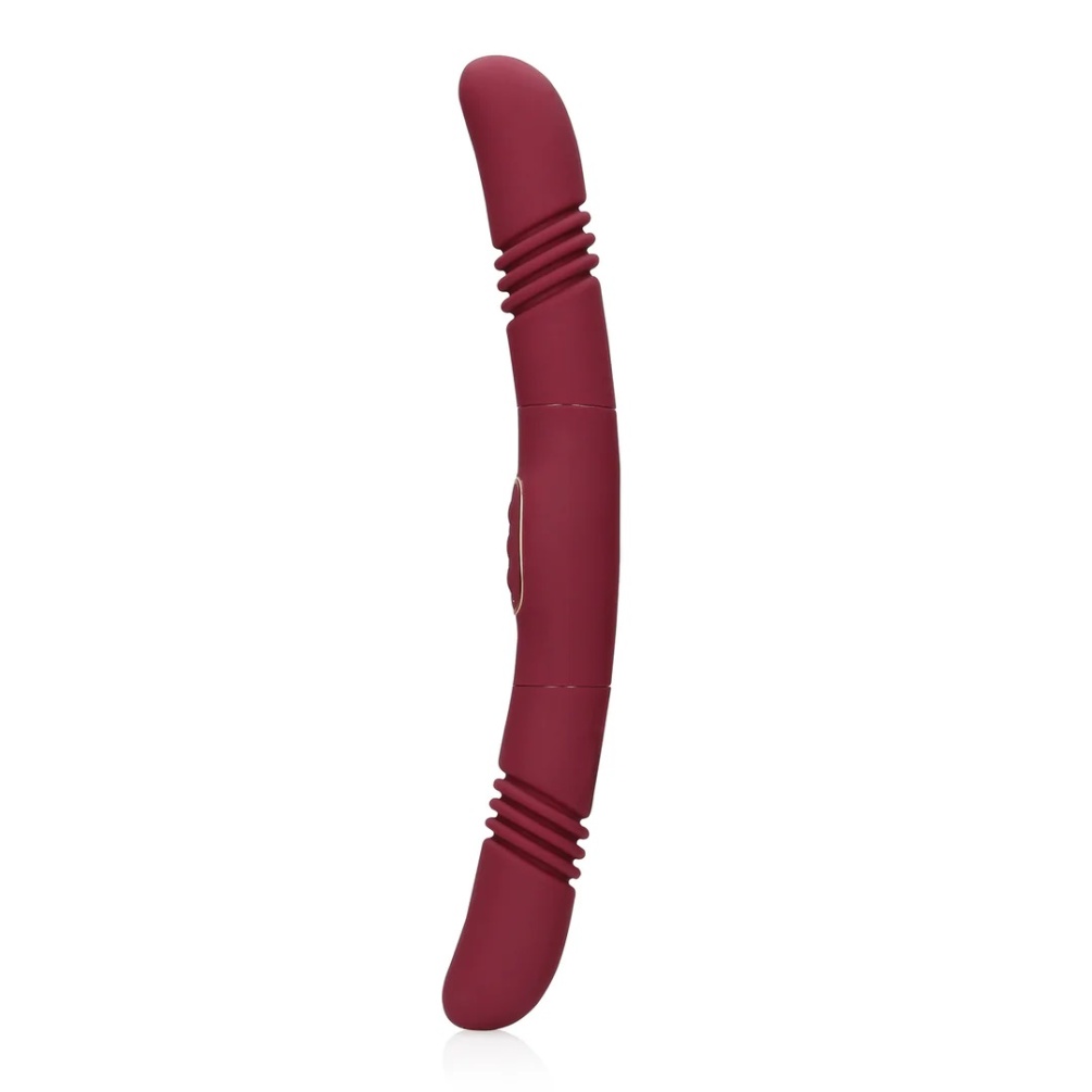 This Double-Sided Thrusting Vibrator is designed to provide ... Loveline - Double Sided Thrusting Vibrator - Red photo-4