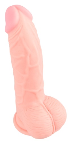 Medical Silicone - Curved Dildo w Balls 20cm photo