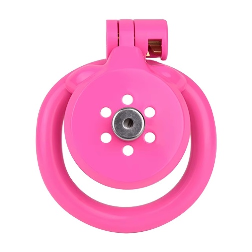 FAAK - Resin Chastity Cage 45mm w Catheter - Pink photo