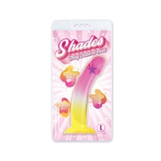 Icon Brands - Shades Jelly 彎身假陽具 大碼 - 粉紅/黃色 照片