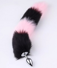 MT - Tail Plug w Cat Ears - Pink/Black photo