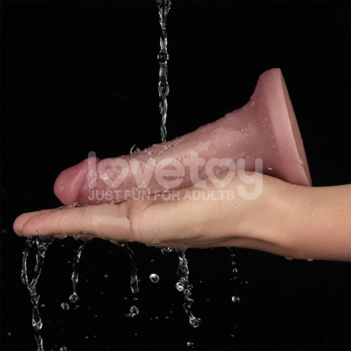 Lovetoy - 6'' 雙層柔軟震動假陽具 - 肉色 照片