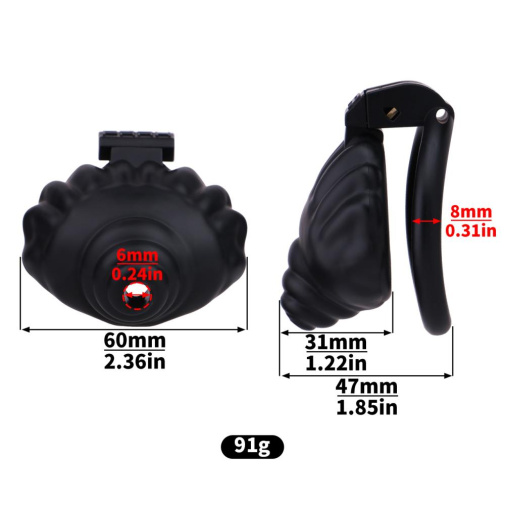 FAAK - Shell Resin Chastity Cage - Black photo