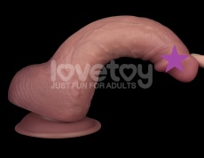 Lovetoy - 8.5'' 雙層柔軟震動假陽具 - 肉色 照片