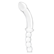 Glas- 12.5” 玻璃雙頭假陽具連後庭珠手柄 照片