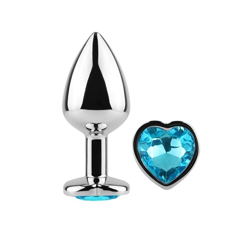 Secret Play - Heart Anal Plug S - Blue photo