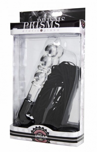 Prisms Erotic Glass - Lingam Flogger Dildo - Clear photo