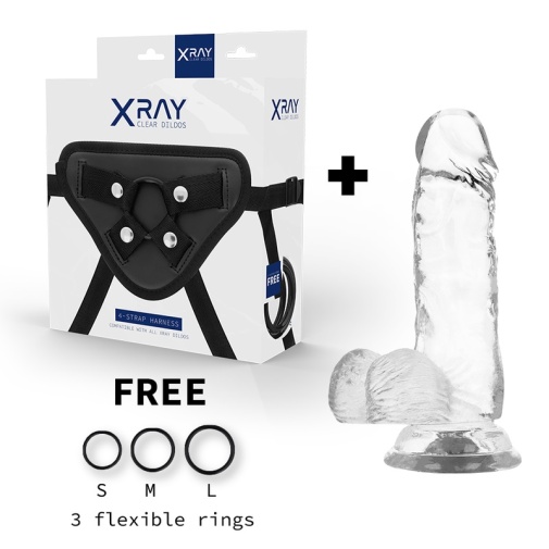 X Ray - 穿戴式仿真陽具束帶附15.5公分仿真假陽具 照片