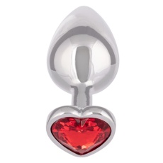 CEN - Jewel Ruby Heart Anal Plug L - Red photo
