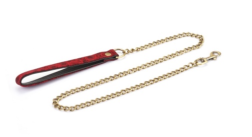 Liebe Seele - Rosy Lamb Leather Collar w Leash - Red photo