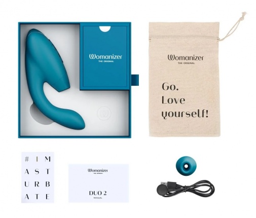 Womanizer - DUO 2 陰蒂吸啜及G點按摩器 - 海藍色 照片